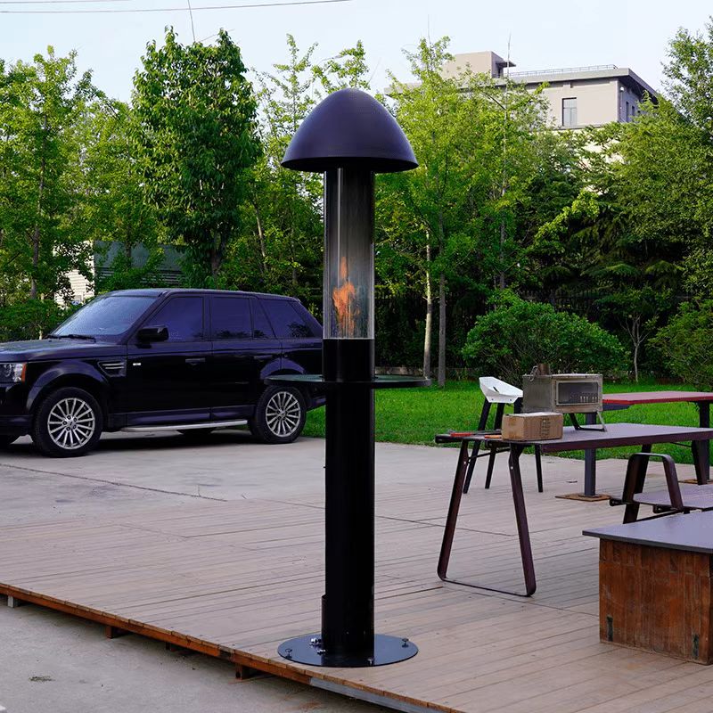 Wood Pellet Patio Heater, Outdoor Pellet Heater, Portable Wood Pellet Fire Pit with Ash Tray Patio Rocket Stove for Backyard Camping Garden Balcony, PH08