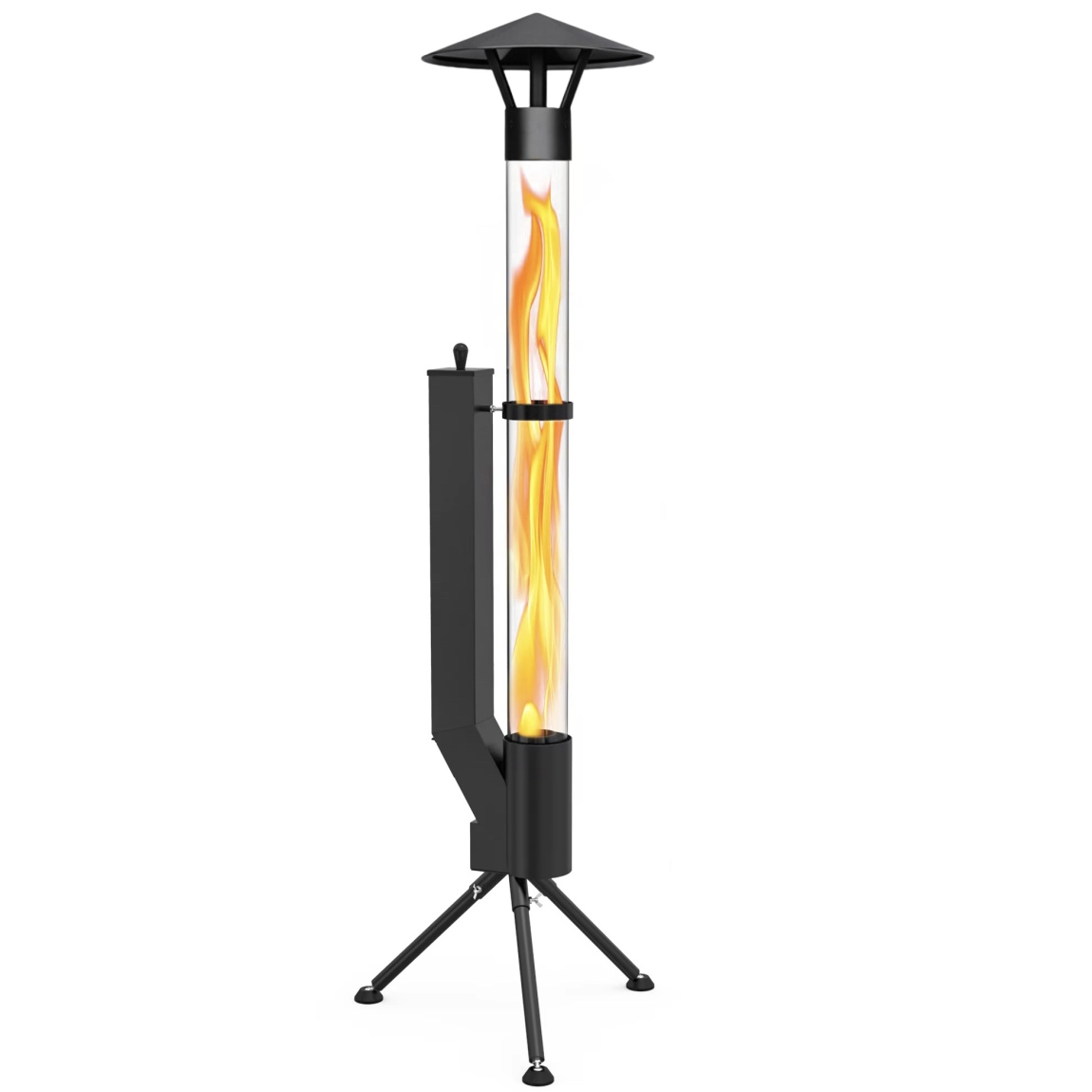 Wood Pellet Patio Heater, Outdoor Pellet Heater, Portable Wood Pellet Fire Pit with Ash Tray Patio Rocket Stove for Backyard Camping Garden Balcony, PH08