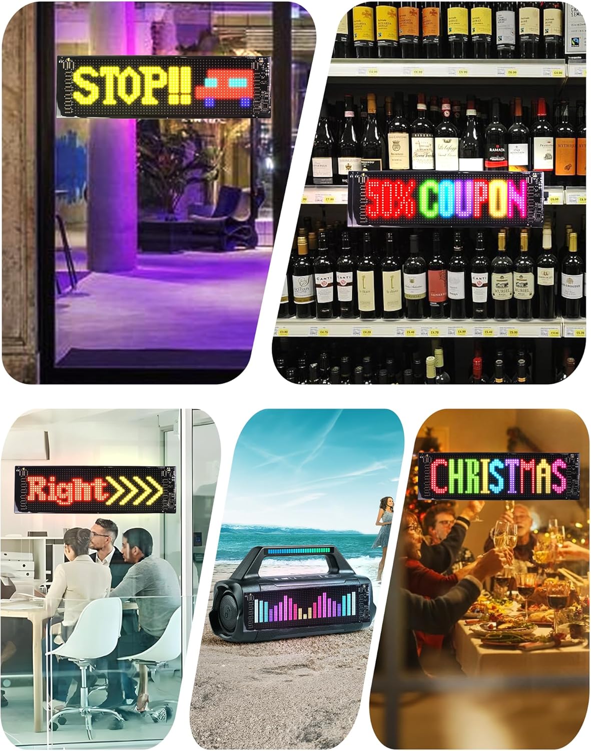 CRILEAL Devil's Eye 2-Pack: 19.3x4.3 Dual LED Eyes – Perfect Sync Windshield Display for Cars, SUVs & Trucks | Programmable USB Matrix, App/Remote Control, Custom Car Sign