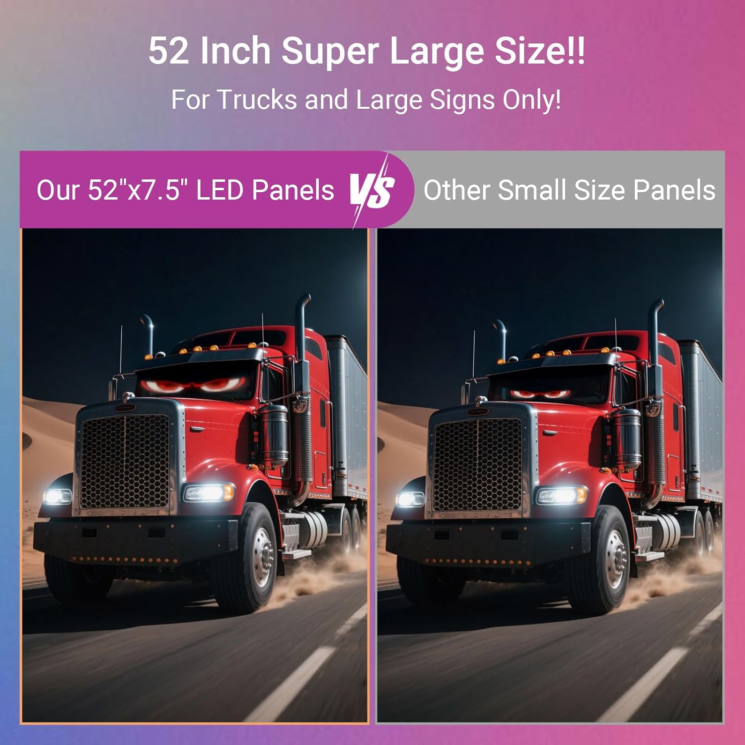 LED Eyes for Truck Windshield, 2PCS 23.6inx4.7in Devil Eyes Light for Windshield, Devil Eyes Light for Car, Truck, SUVs, Gift for Men