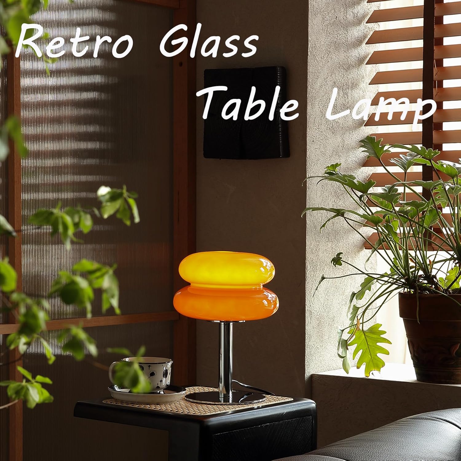 Glivpny Mushroom Lamp for Bedroom,Mid Century Modern Lamp for Nightstand, Dimmable Retro Egg Tart Bedside Small Lamps,Unique Home Mushroom Decor Aesthetic Cute Table Lamps for Living Room (Orange)