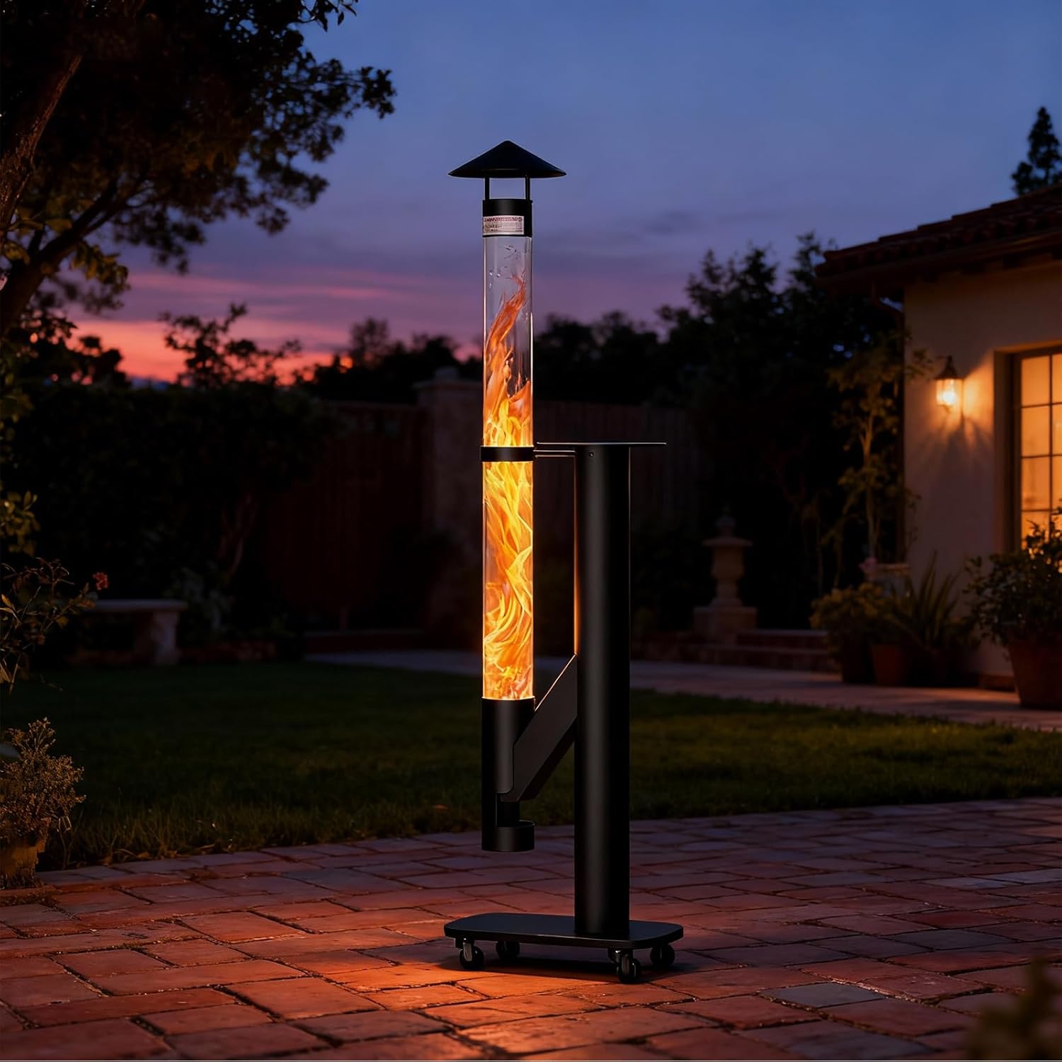 62 Inches Wood Pellet Heater - Patio Heater Wood Pellet Stove - Smokeless Pellet Fire Pits for Outside - Patio Rocket Stove for Camping Garden Picnic