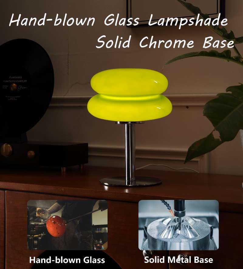 Glivpny Mushroom Lamp for Bedroom,Mid Century Modern Lamp for Nightstand, Dimmable Retro Egg Tart Bedside Small Lamps,Unique Home Mushroom Decor Aesthetic Cute Table Lamps for Living Room (Orange)