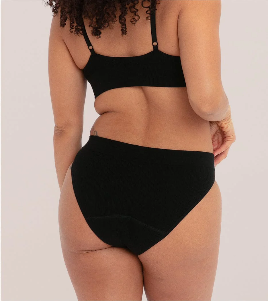 Nahtloser Ripp-Brief - Schwarz