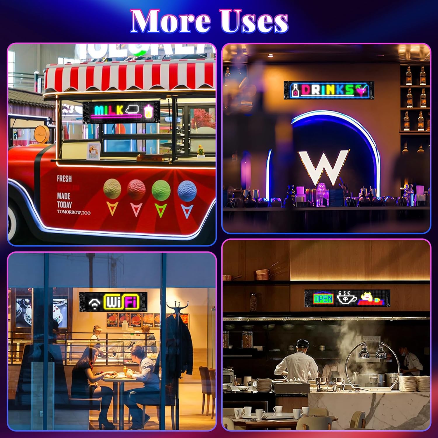 Sachie Devil's Eye 2-Pack:5800 Lux High-Brightness14 x4.3 Programmable ojos led para carro Windshield Display for Sedans, SUVs & Medium Trucks - USB-Powered LED Matrix Panel, Remote/App Control