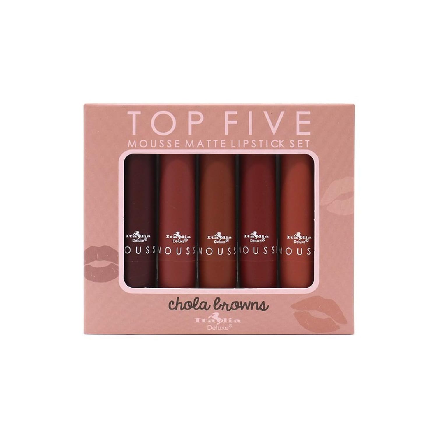 Italia Deluxe Top Five Mousse Matte Lipstick Set Send Nudes
