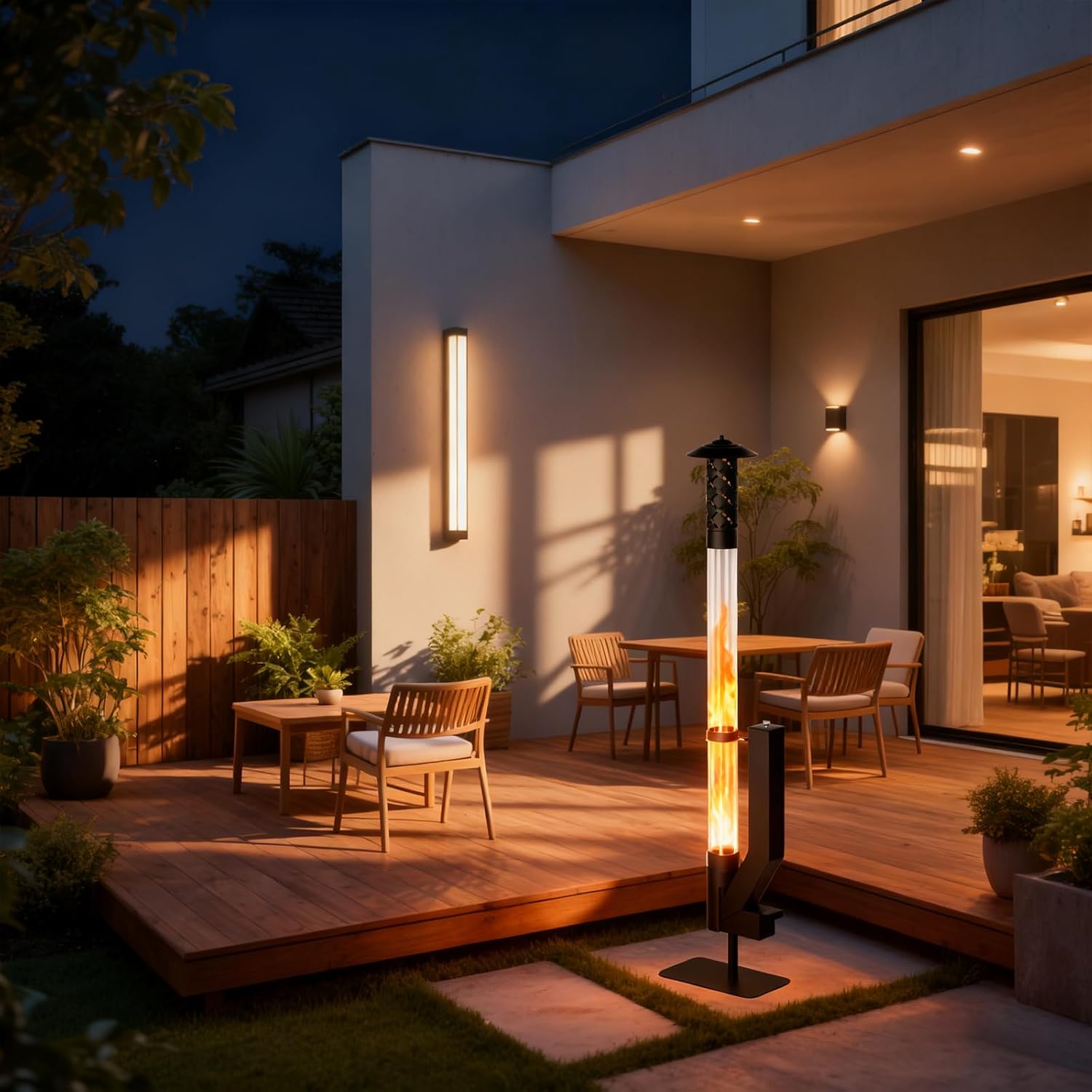 62 Inches Wood Pellet Heater - Patio Heater Wood Pellet Stove - Smokeless Pellet Fire Pits for Outside - Patio Rocket Stove for Camping Garden Picnic