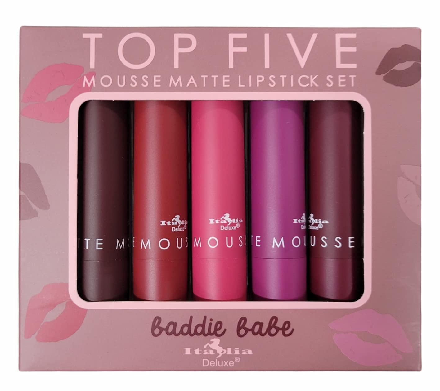 Italia Deluxe Top Five Mousse Matte Lipstick Set Send Nudes