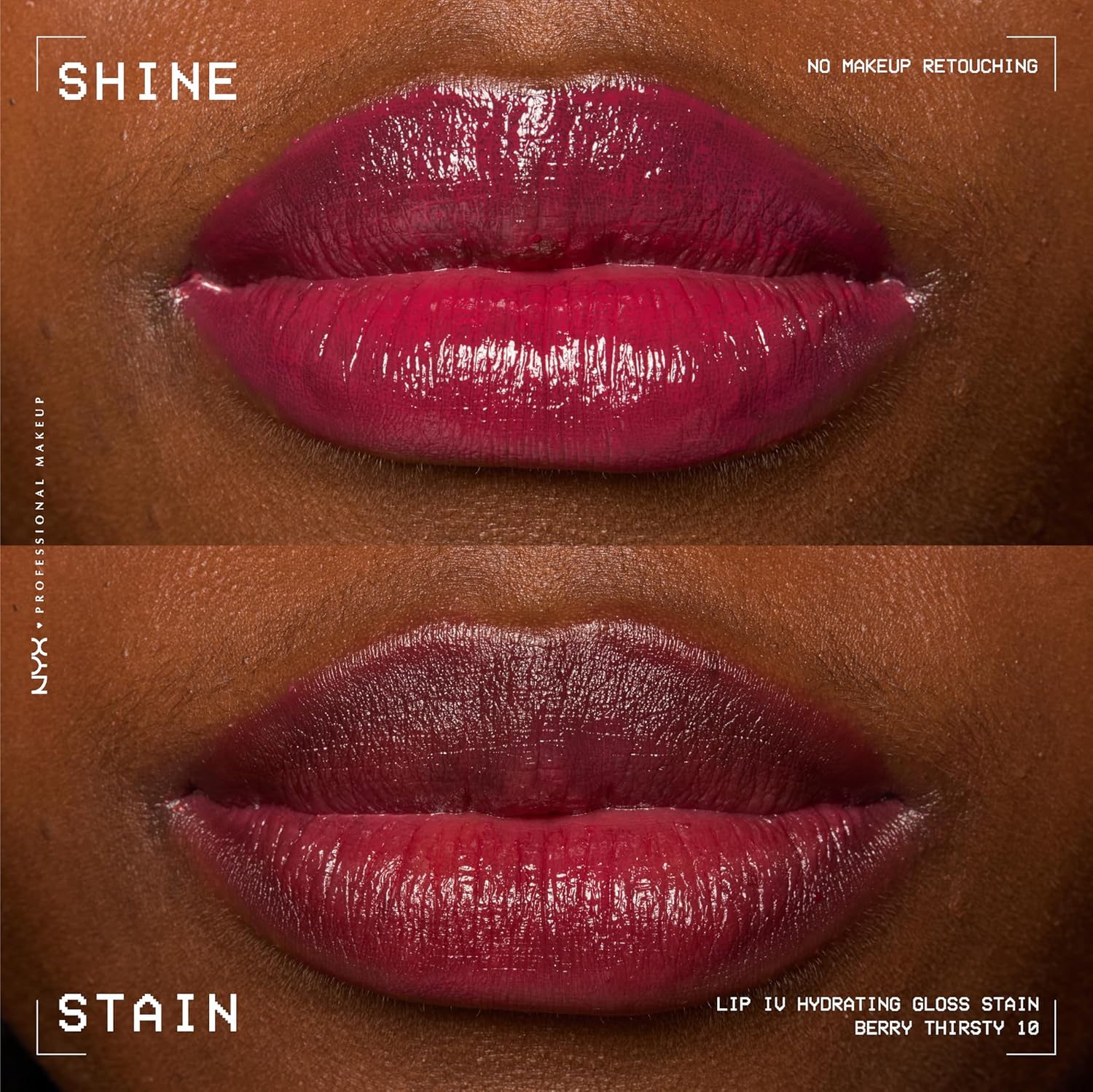 NYX PROFESSIONAL MAKEUP Lip IV Hydrating Glossy Lip Stain with 12HR Hydration - Drippin In Rose (Pink)