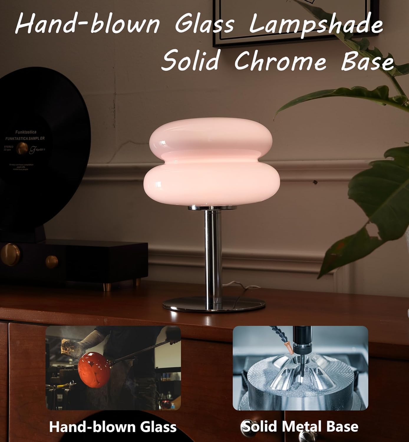 Glivpny Mushroom Lamp for Bedroom,Mid Century Modern Lamp for Nightstand, Dimmable Retro Egg Tart Bedside Small Lamps,Unique Home Mushroom Decor Aesthetic Cute Table Lamps for Living Room (Orange)