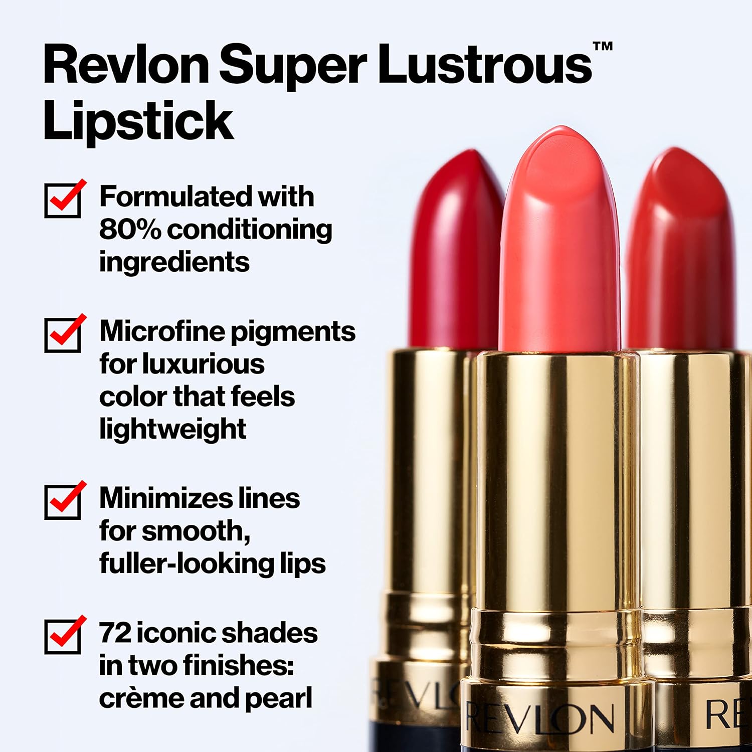 Revlon Super Lustrous Lipstick, Creamy Formula For Soft, Fuller-Looking Lips, Moisturized Feel, 764 On the Mauve, 0.15 oz