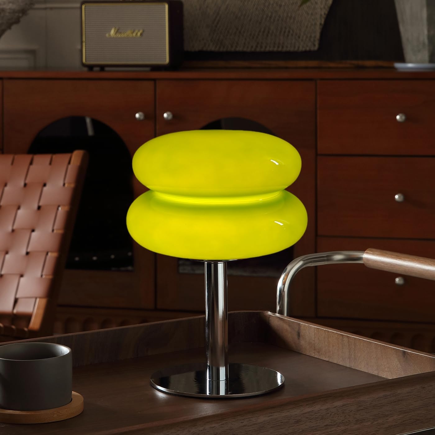 Glivpny Mushroom Lamp for Bedroom,Mid Century Modern Lamp for Nightstand, Dimmable Retro Egg Tart Bedside Small Lamps,Unique Home Mushroom Decor Aesthetic Cute Table Lamps for Living Room (Orange)