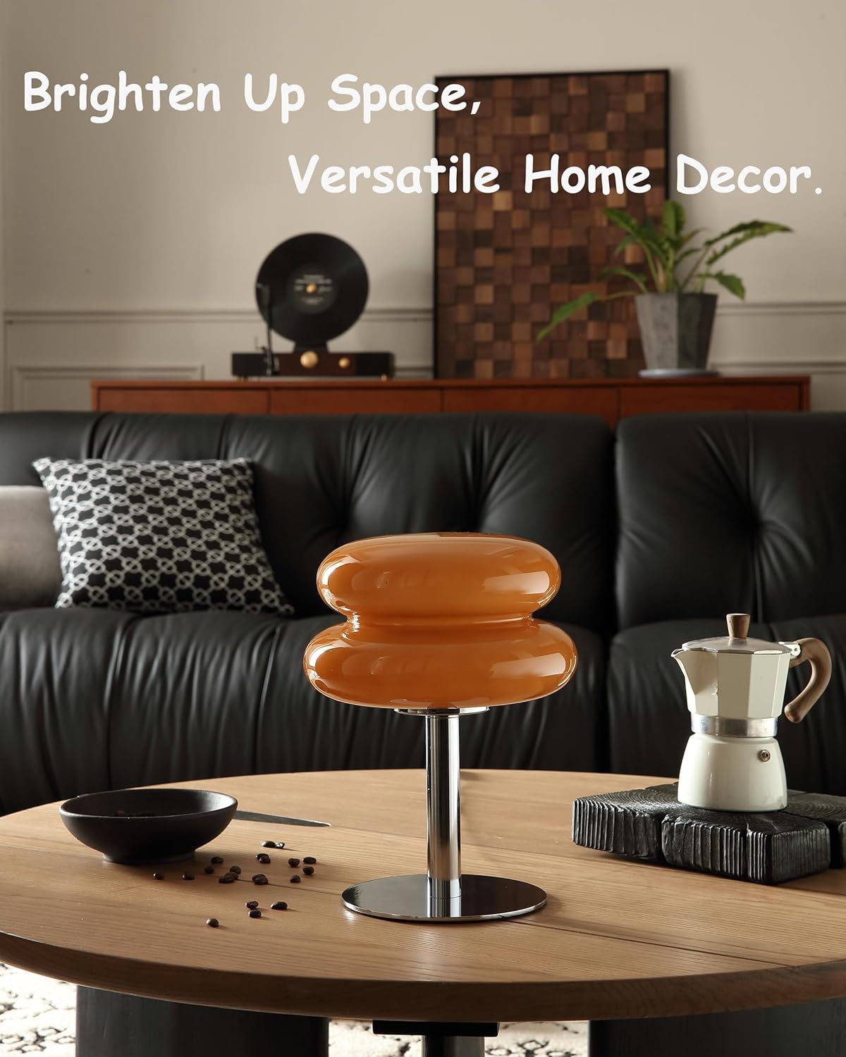 Glivpny Mushroom Lamp for Bedroom,Mid Century Modern Lamp for Nightstand, Dimmable Retro Egg Tart Bedside Small Lamps,Unique Home Mushroom Decor Aesthetic Cute Table Lamps for Living Room (Orange)