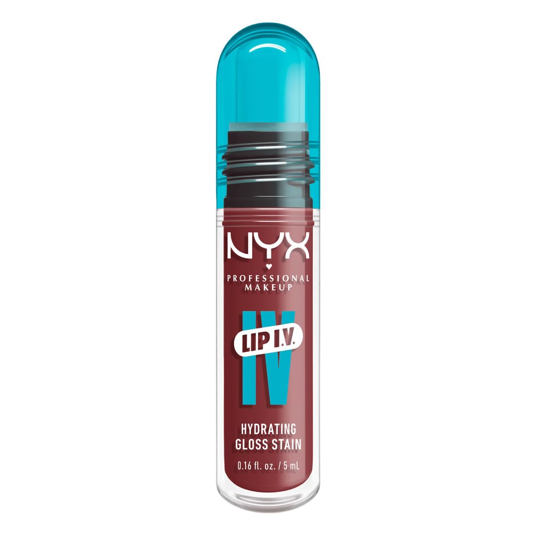 NYX PROFESSIONAL MAKEUP Lip IV Hydrating Glossy Lip Stain with 12HR Hydration - Drippin In Rose (Pink)
