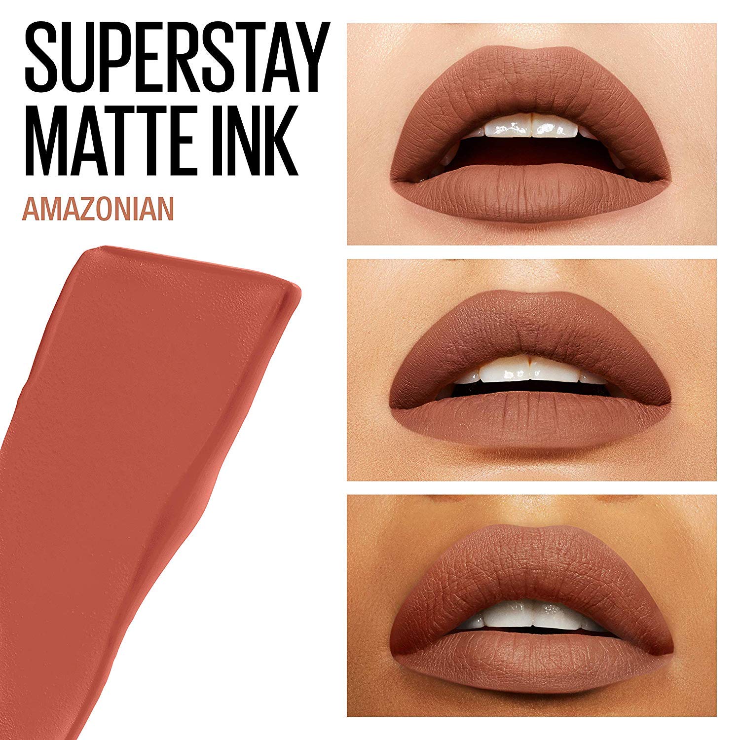 Maybelline Super Stay Matte Ink Liquid Lipstick Makeup, Long Lasting High Impact Color, Up to 16H Wear, Mover, Brown, 1 Count, Packaging May Vary