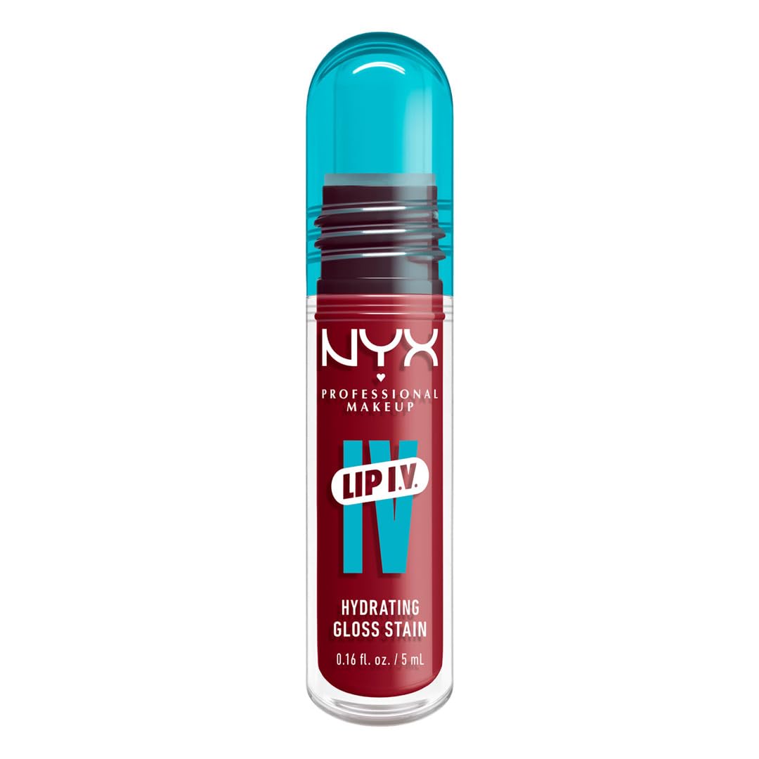 NYX PROFESSIONAL MAKEUP Lip IV Hydrating Glossy Lip Stain with 12HR Hydration - Drippin In Rose (Pink)