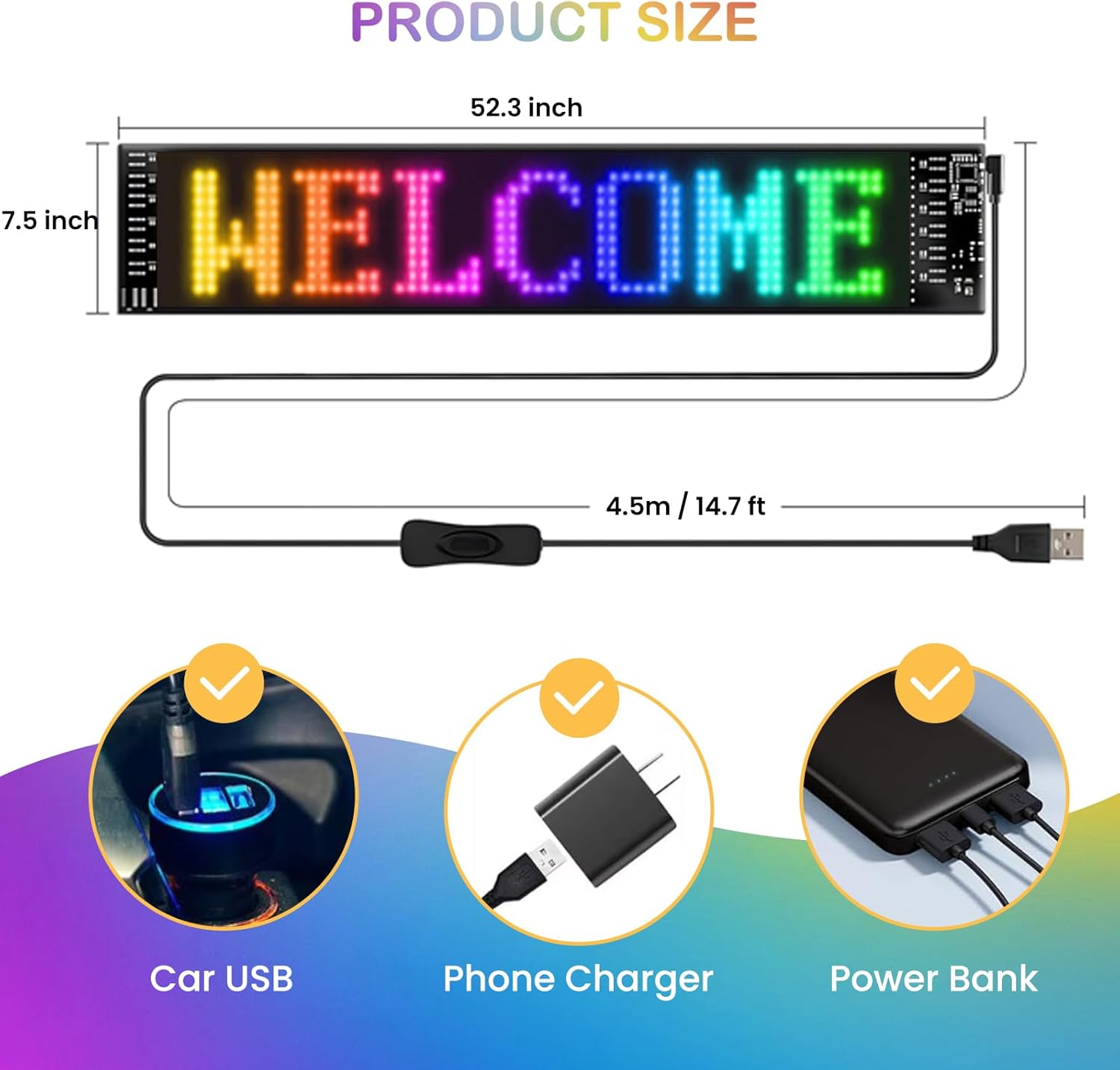 LED Eyes for Truck Windshield, 2PCS 23.6inx4.7in Devil Eyes Light for Windshield, Devil Eyes Light for Car, Truck, SUVs, Gift for Men