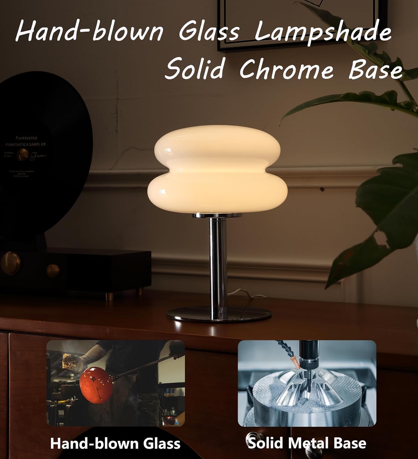 Glivpny Mushroom Lamp for Bedroom,Mid Century Modern Lamp for Nightstand, Dimmable Retro Egg Tart Bedside Small Lamps,Unique Home Mushroom Decor Aesthetic Cute Table Lamps for Living Room (Orange)