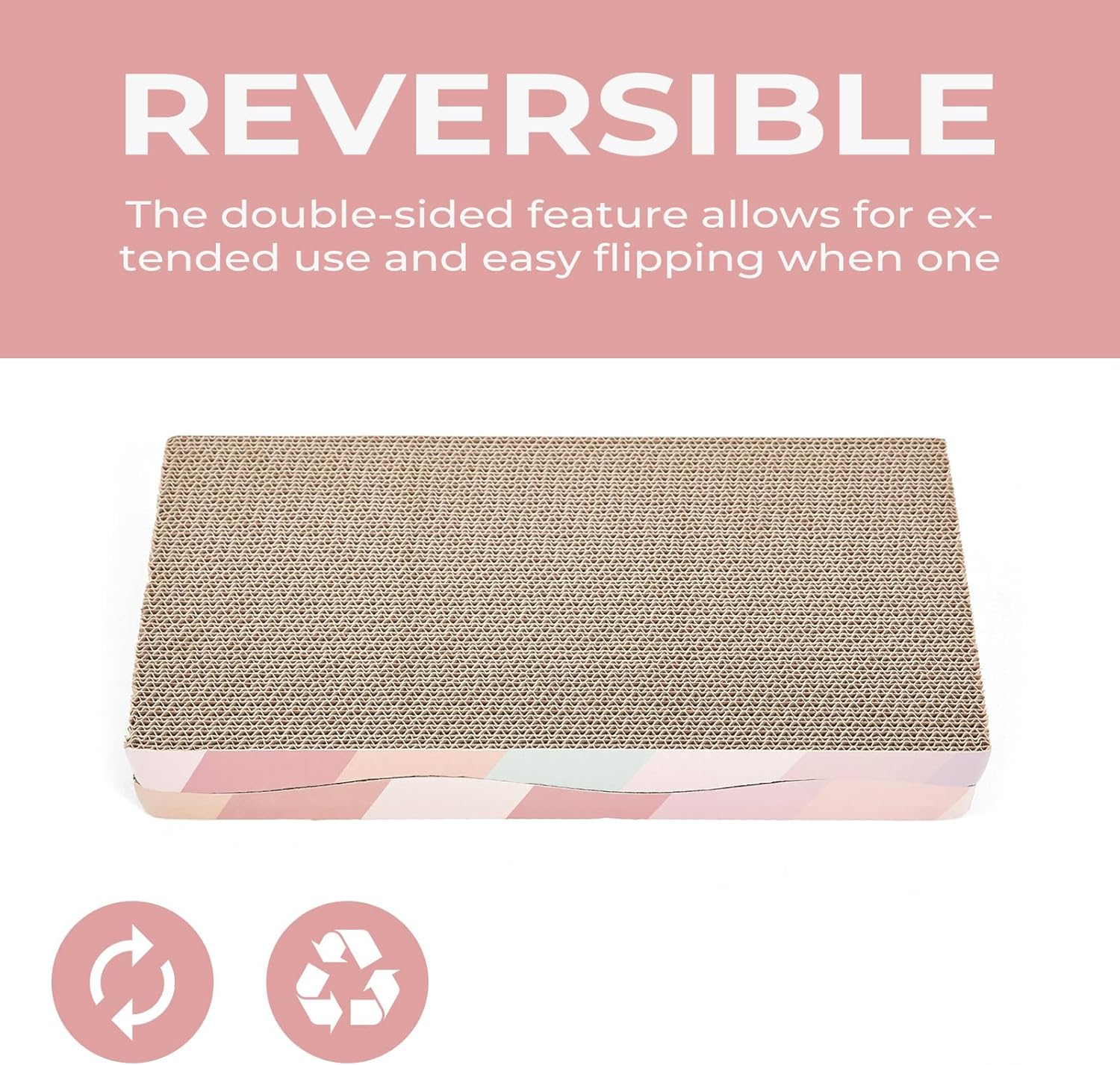 SIDAZON Cat Scratching Board cat Scratcher Cat Scratch Pad Cardboard cat scratchers for Indoor Cats Reversible Large Wide Corrugated with Catnip(2pcs)