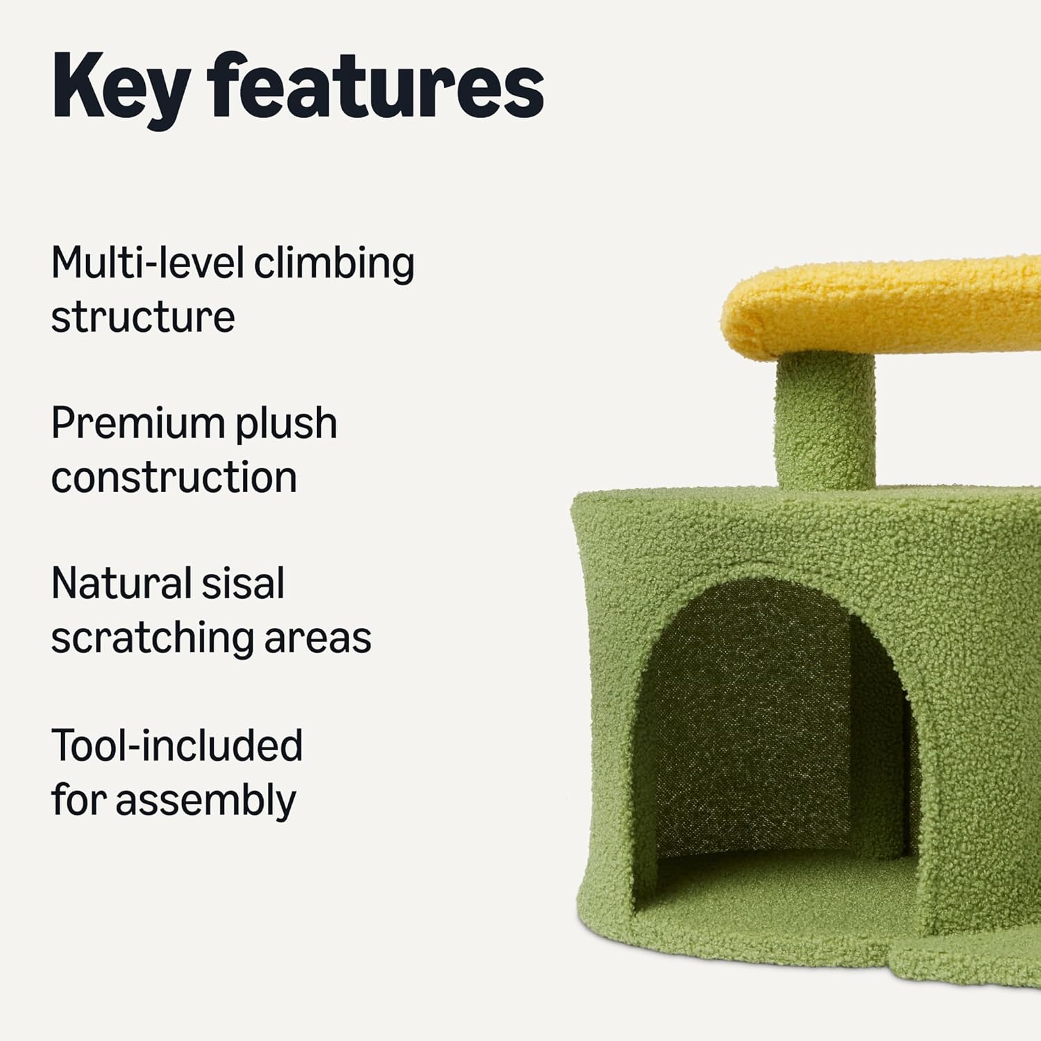 Amazon Basics Cat Scratcher - Indoor Cactus Single Cat & Kittens Scratching Post with Dangling Ball, Medium (25.6H) - Green