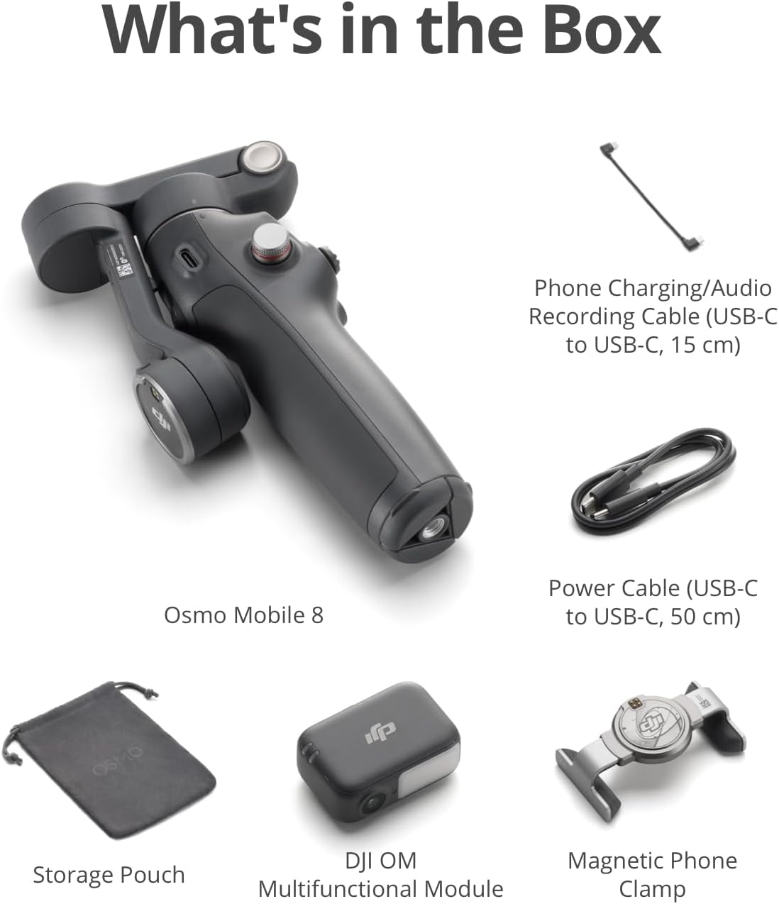DJI Osmo Mobile 8 Gimbal Stabilizer for Phone, Native Tracking with Apple DockKit, 360° Pan Rotation, Built-in Extension Rod & Tripod, 10h Battery, Extension Rod, Foldable 3-Axis Stabilization