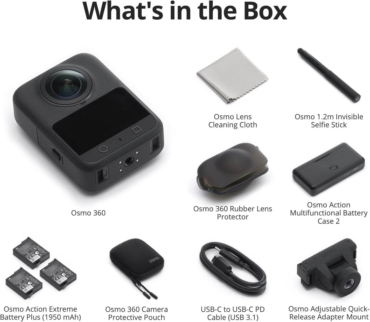 DJI Osmo 360 Camera Adventure Combo, Waterproof 8K 360° Action Camera with 1-Inch 360° Imaging, Extended Battery Life with 3 Batteries, Native 8K 360° Video, 105GB Built-in Storage, 360 Action Camera