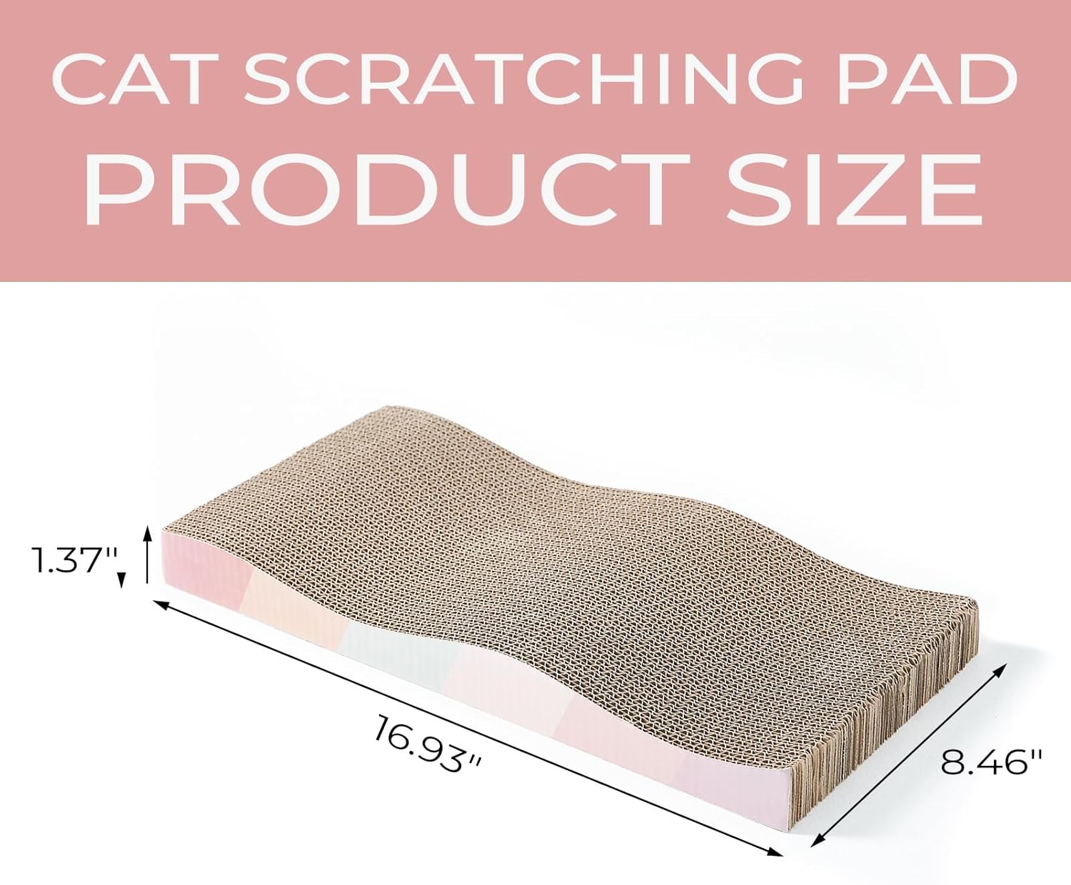 SIDAZON Cat Scratching Board cat Scratcher Cat Scratch Pad Cardboard cat scratchers for Indoor Cats Reversible Large Wide Corrugated with Catnip(2pcs)