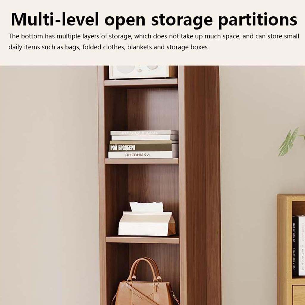 360° Rotating Wood Full Length Mirror, Wood Floor Mirror and Storage Shelf & Bookshelf, Long Mirrors for Bedroom, Living Room, Entryway