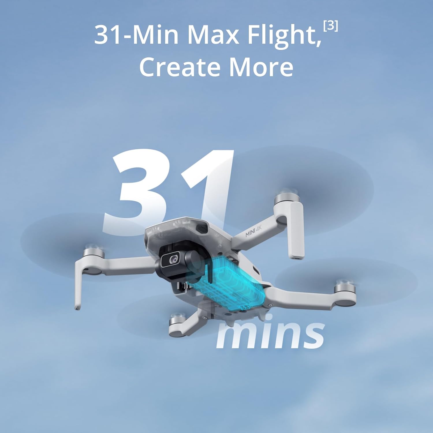 DJI Mini 4K Fly More Combo, Drone with 4K UHD Camera for Adults, Under 249 g, 3-Axis Gimbal Stabilization, 10km Video Transmission, Auto Return, 3 Batteries for 93-Min Max Flight Time, QuickShots