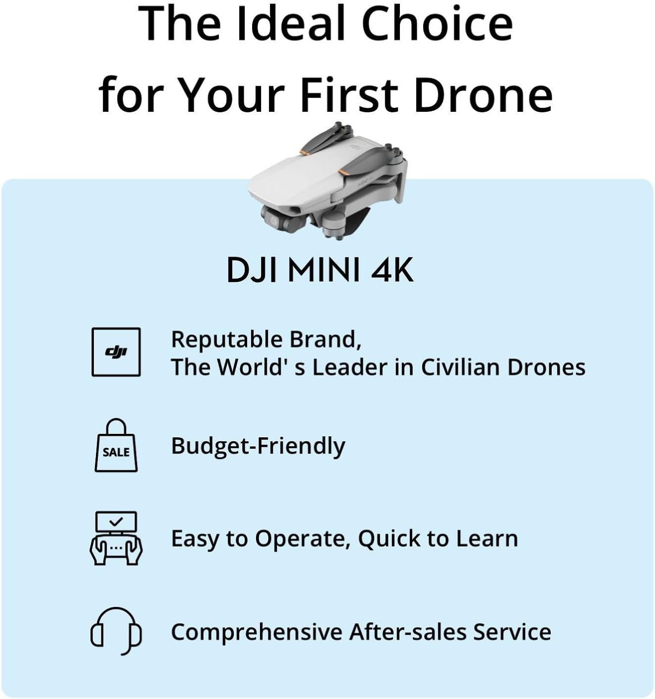 DJI Mini 4K Fly More Combo, Drone with 4K UHD Camera for Adults, Under 249 g, 3-Axis Gimbal Stabilization, 10km Video Transmission, Auto Return, 3 Batteries for 93-Min Max Flight Time, QuickShots