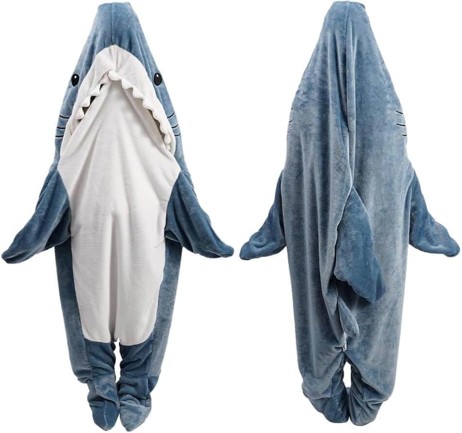 inkArts Shark Blanket Hoodie Onesie for Adult & Kid, Wearable Shark Sleeping Bag, Soft Cozy Onesie Costume