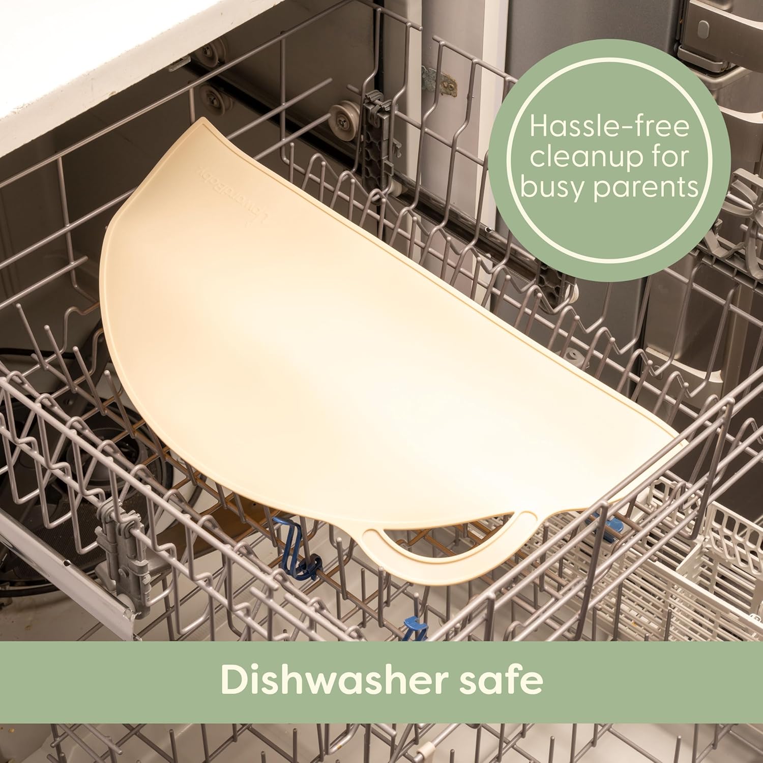 UpwardBaby Rectangular Silicone Toddler Placemat - Food-Catching Suction Table Mat, BPA-Free Baby-Led Weaning Supply, Easy-Clean Washable Mat, Gray