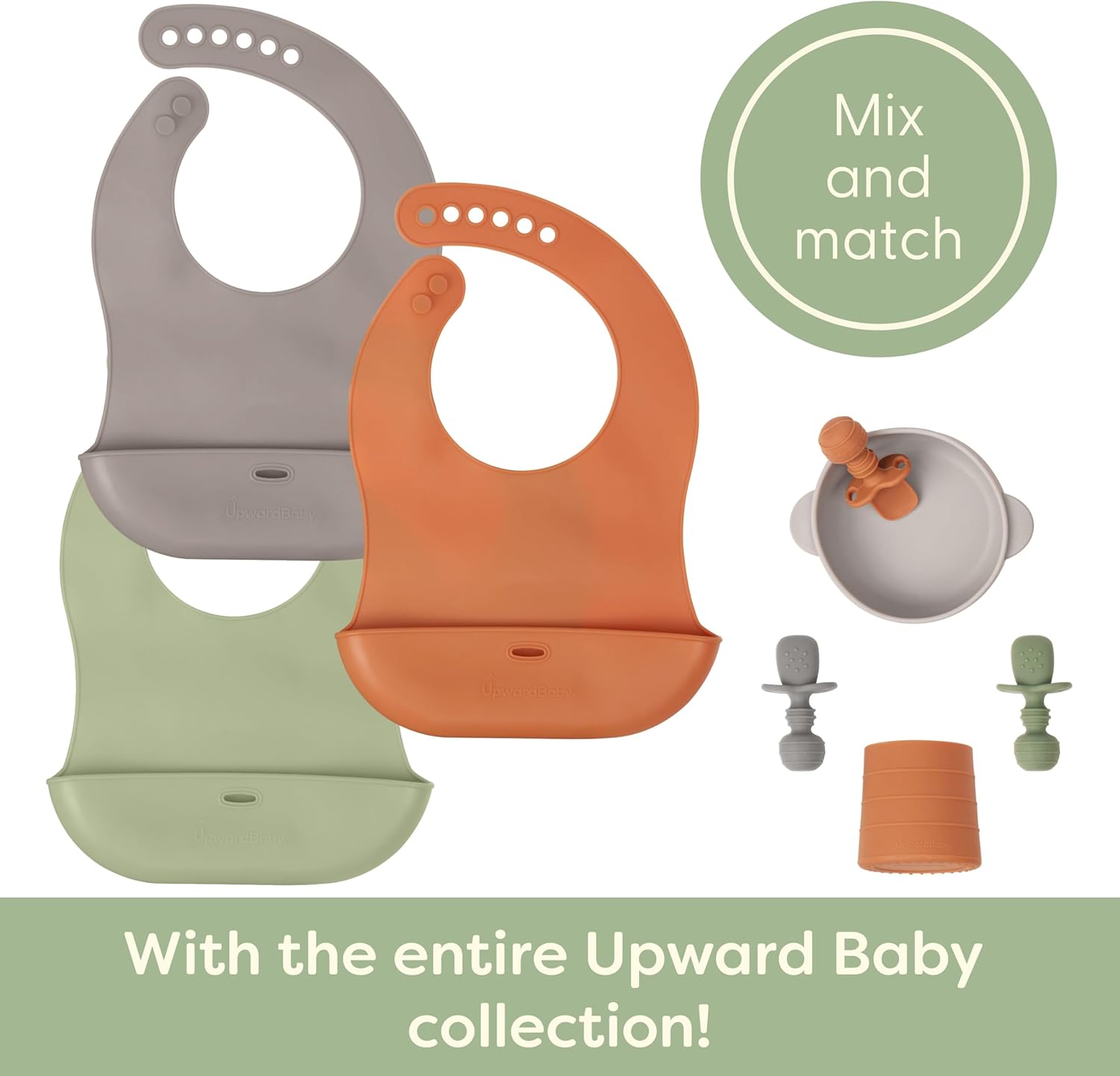 UpwardBaby Rectangular Silicone Toddler Placemat - Food-Catching Suction Table Mat, BPA-Free Baby-Led Weaning Supply, Easy-Clean Washable Mat, Gray