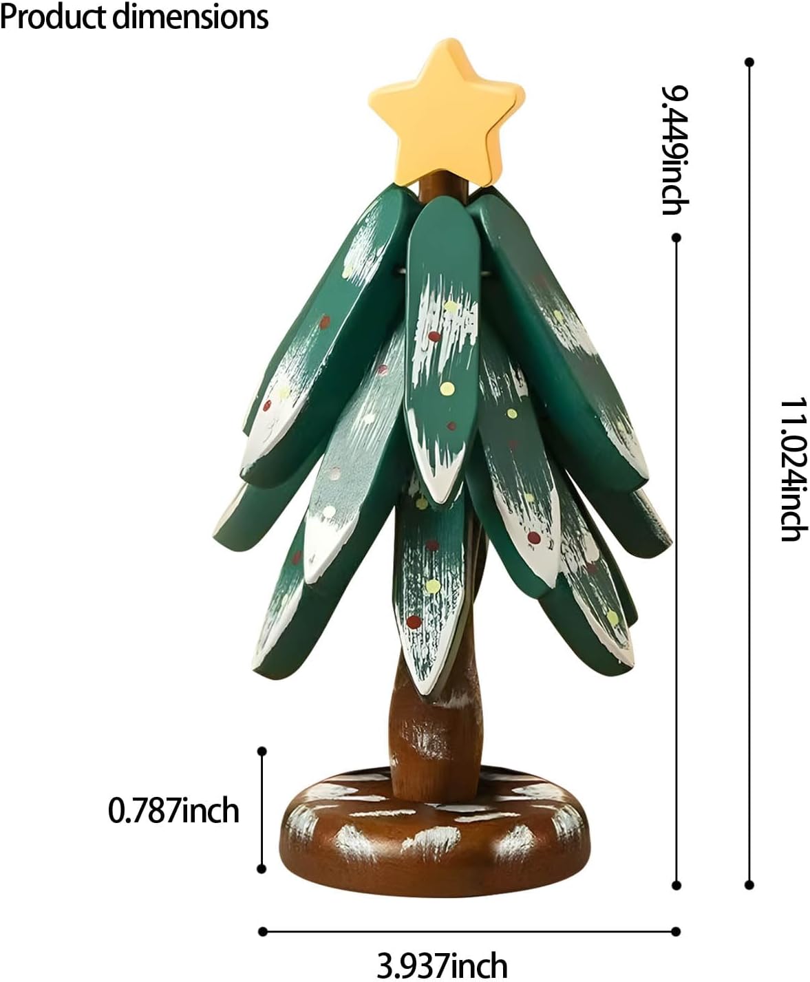 Premium Wooden Christmas Tree Trivet Set for Hot Dishes - Heat Resistant Table Pad, Decorative Coaster for Holiday Dining, Easy to Clean & Stackable Storage (Leaf-Shaped Round)