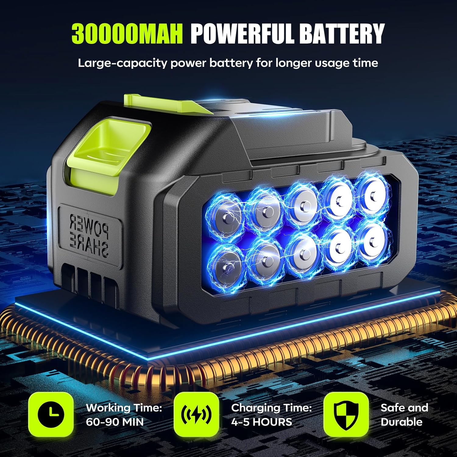 YKYI Cordless Pressure Washer Battery Powered,30 Speed Level,1200 PSI Portable Power Washer with 6-in-1 Nozzle,24FT High-Elastic Hose,Handheld Pressure Washer for Car,Garden Cleaning(Light Grey)