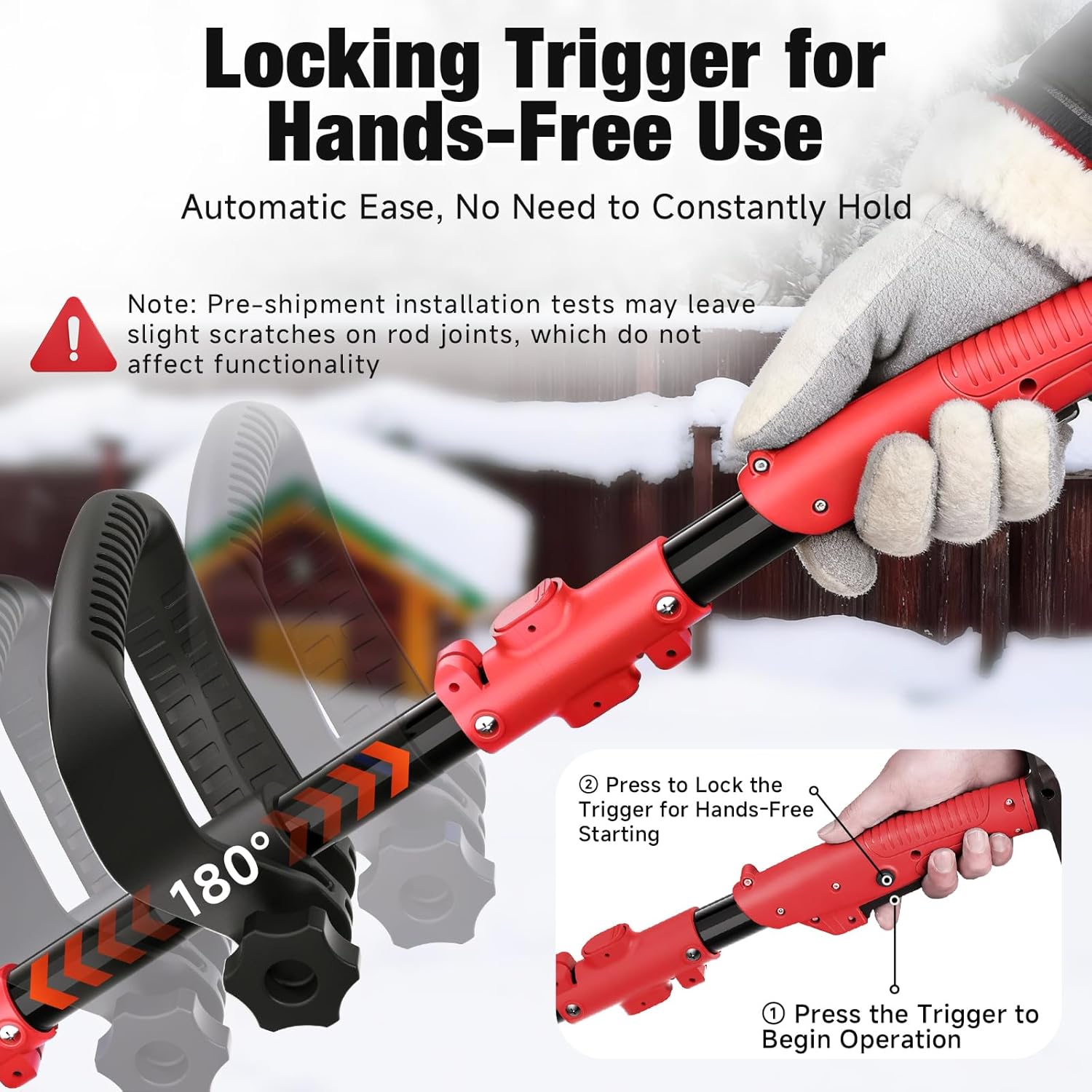 Electric Cordless Snow Shovel, 14.4-Inch | 24V | 5.0Ah Brushless Cordless Snow Blower with Battery and Charger, 26ft Throwing Distance, 5000RPM/Min, Snow Removal for Driveway/Steps/Patio/Sidewalk