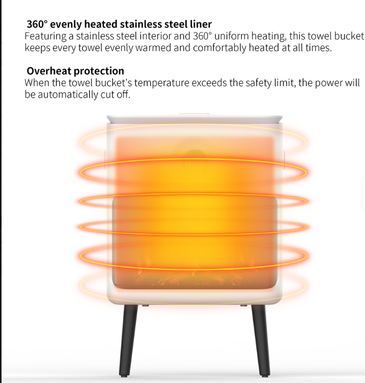 Towel Warmer, Luxury Towel Warmer Bucket, Large Towel Warmers for Bathroom, Auto Shut Off, 550W,Fits Up to Two 40X70 Oversized Towels, Bathrobes, Blankets