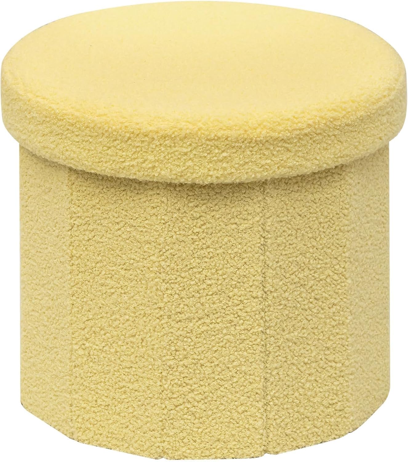 B FSOBEIIALEO Storage Ottoman Cube, Flowers Shaped Ottomans with Storage Foot Stool Footrest for Lving Room, Boucle Ottoman Seat for Dorm Room,Faux Teddy Fur,White 12.6x12.6x12.6