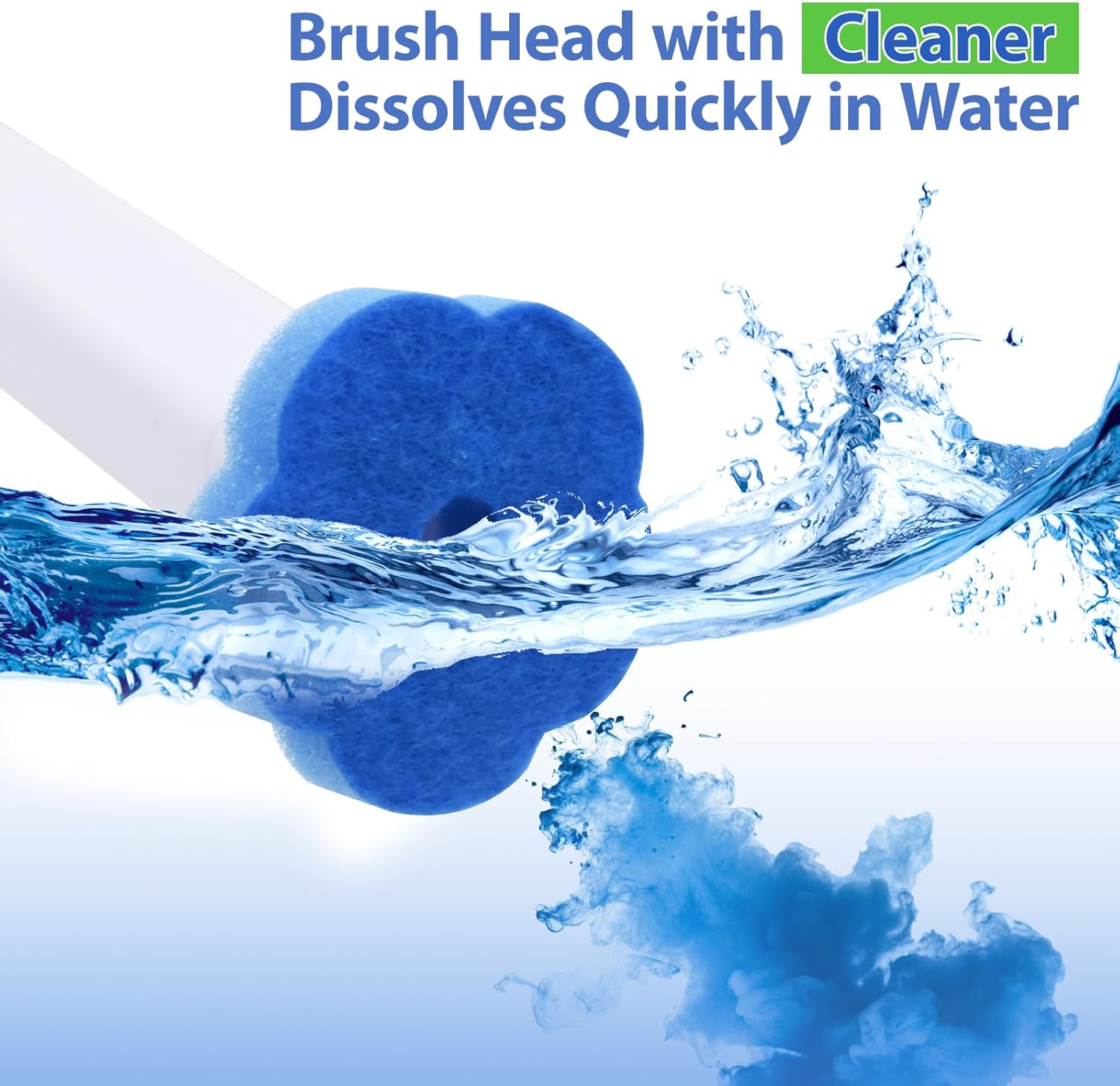 Toilet Brush, Disposable Toilet Brush Set – 54 Refills with Ocean Scent, Extended Handle and Adhesive Holder Without Drilling, Toilet Brush Bathroom Accessories for Deep Cleaning