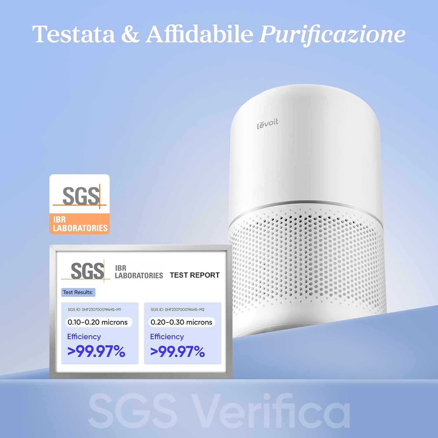 LEVOIT Air Purifier, HEPA Filter for Allergies and Asthma, Up to 44 m², 24dB, Purifier Removes 99.97% Pollen Dust Hair Molds Smoke Odors, Sleep Mode & Timer, for Home Office