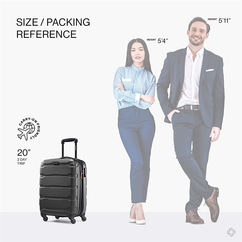 Samsonite Omni PC Hardside Expandable Luggage with Spinner Wheels, 3-Piece Set (20/24/28)
