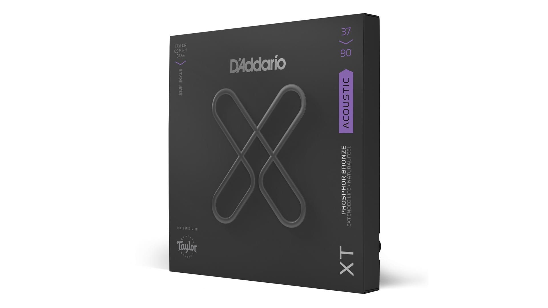 D'Addario XTB3790GS Acoustic Taylor GS Mini® Bass Phosphor Bronze, Custom Light, 37-90