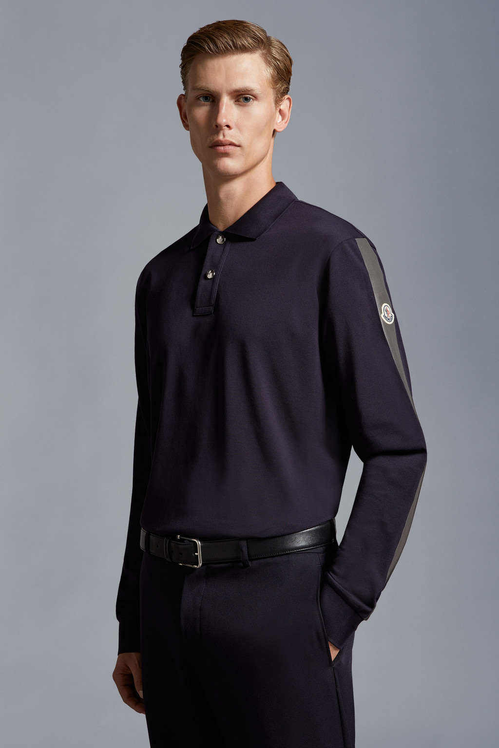 Inter x Moncler Long Sleeve Polo Shirt