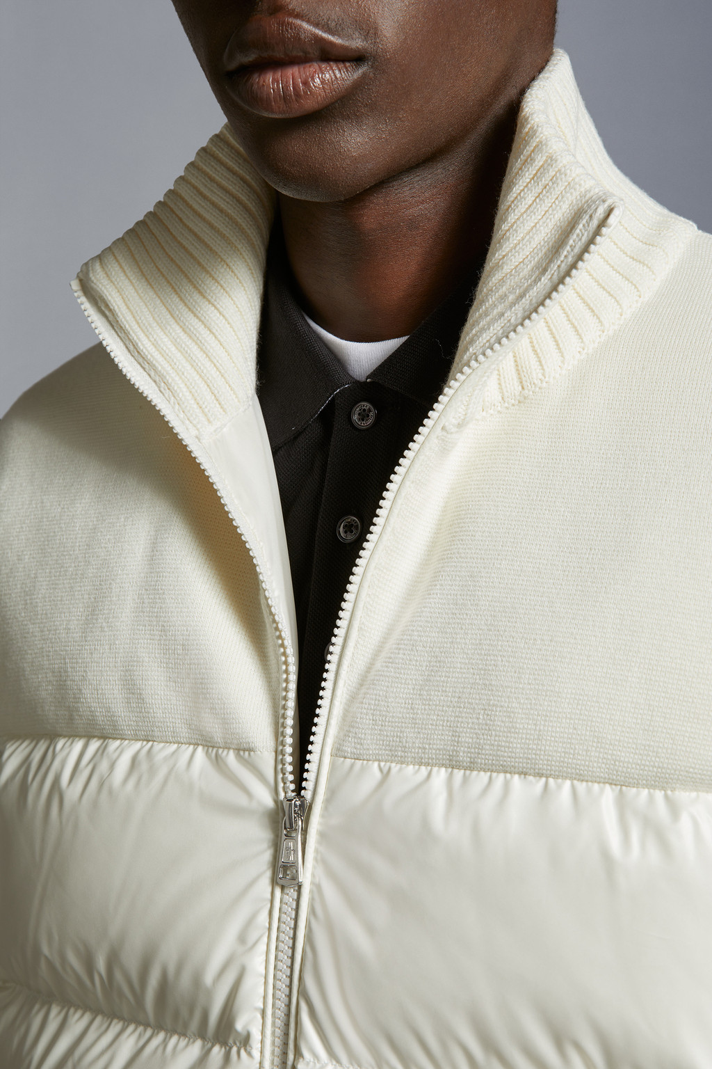 Padded Wool Blend Cardigan