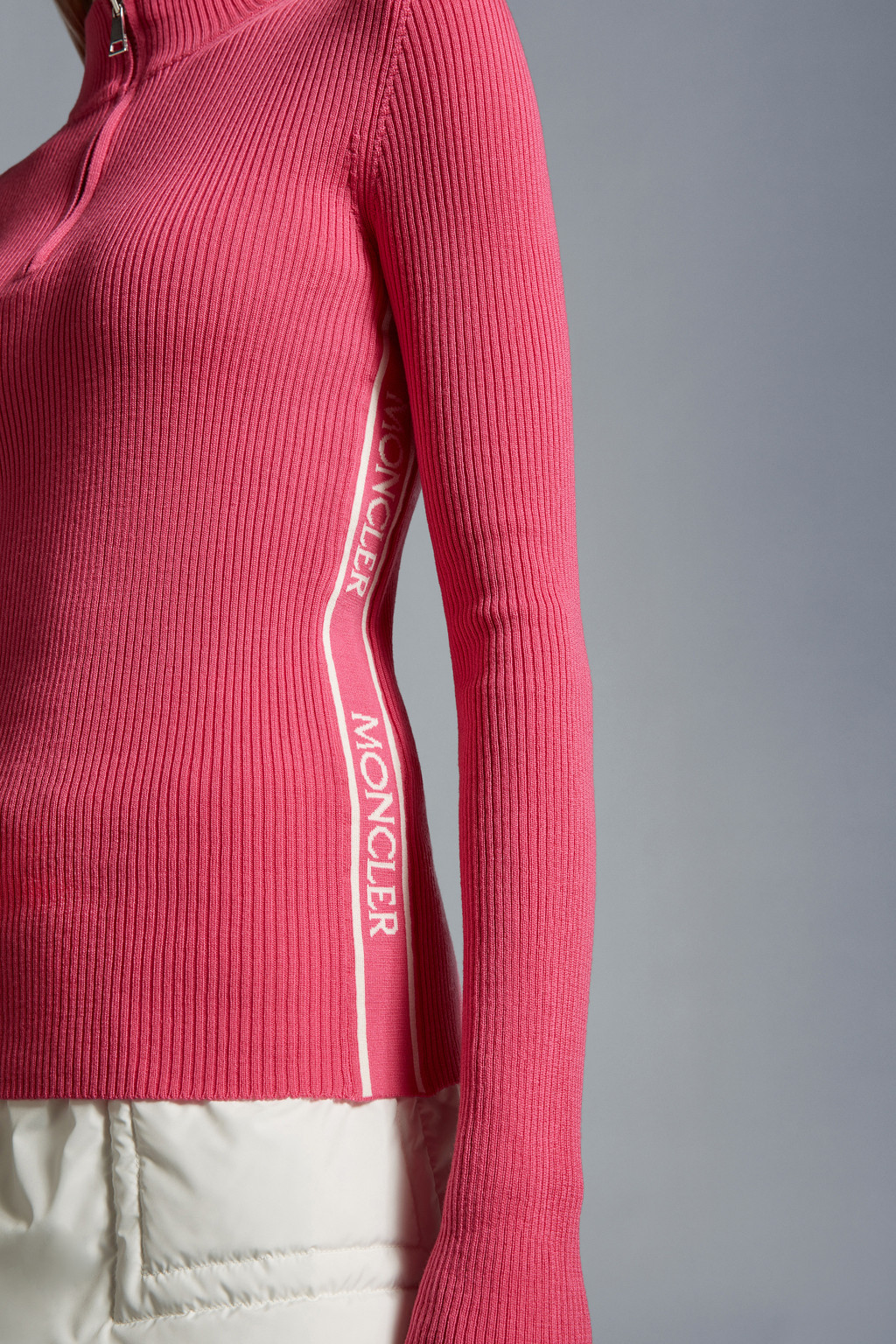 Wool Zip-Up Turtleneck Sweater