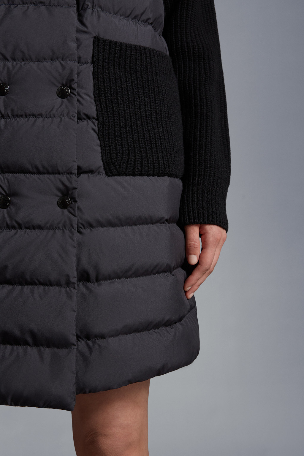 Padded Long Wool Cardigan