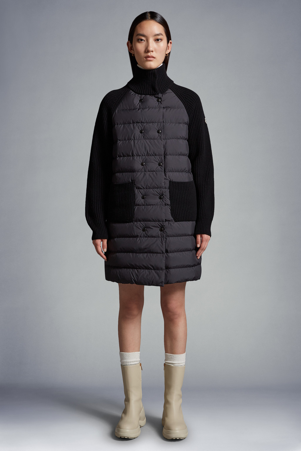 Padded Long Wool Cardigan