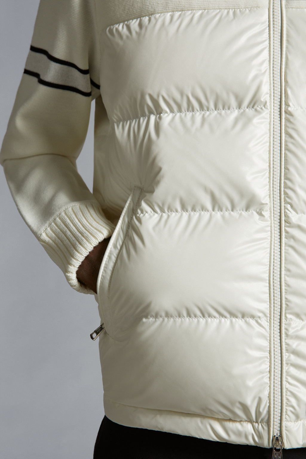 Padded Wool Blend Cardigan