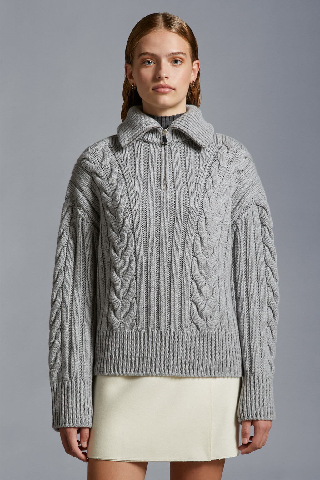 Cable Knit Cashmere Turtleneck Sweater