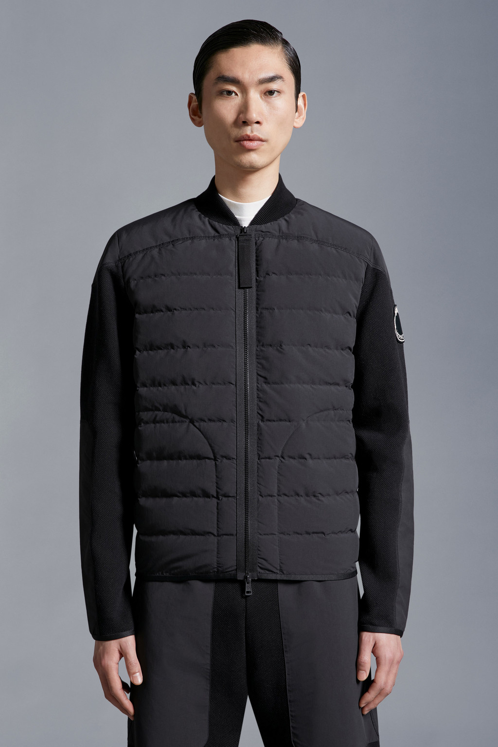 Padded Cotton Zip-Up Cardigan